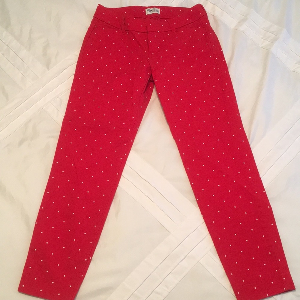 Red and white polka dot pixie pant by Old Navy